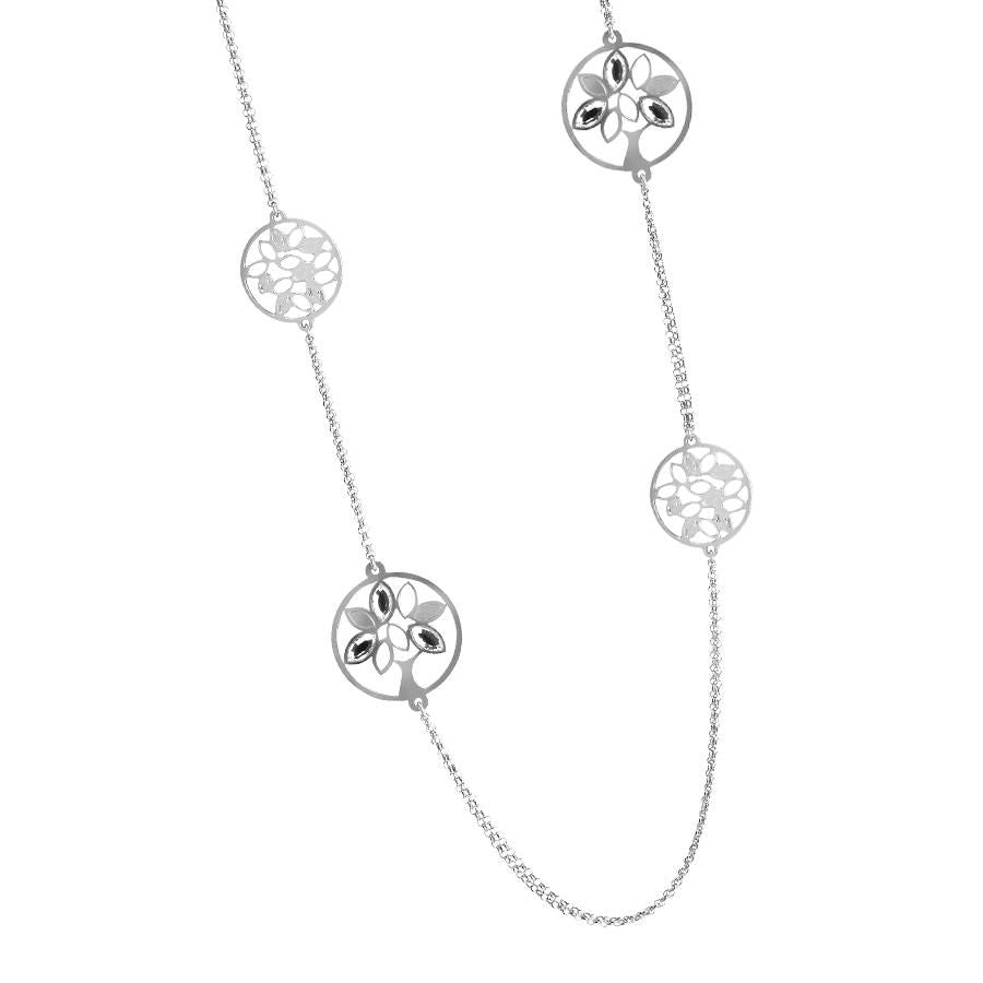 Collana lunga con albero della vita e Swarovski Default Title