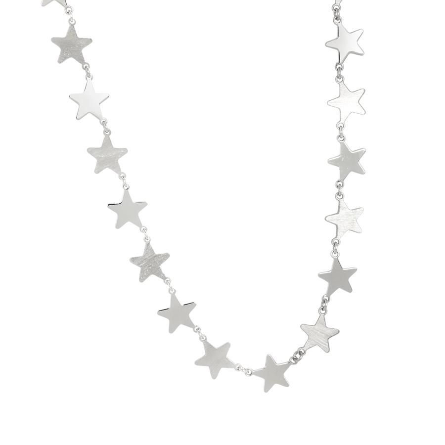 Collana rodiata con stelle Default Title