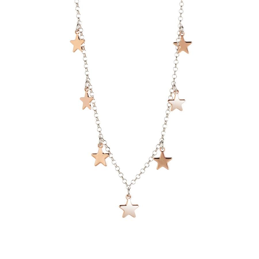 Collana rosata con stelline pendenti lisce Default Title