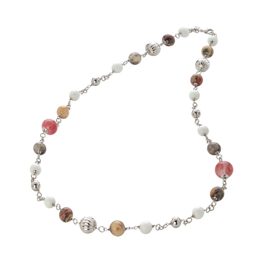 Collana con agata color fragola, crazy lace e white Default Title