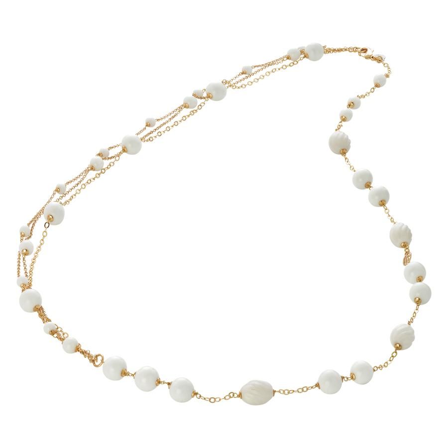 Collana con agata white e white torchon Default Title