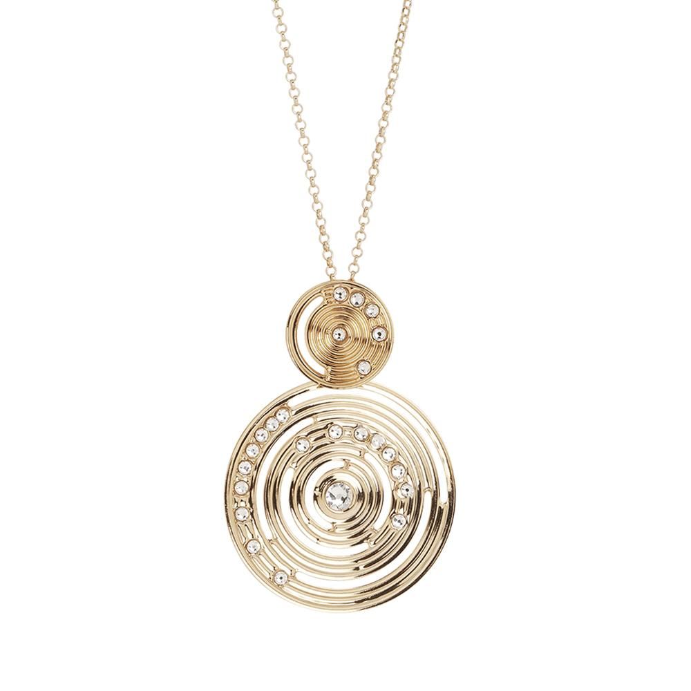 Collana placcata oro giallo con pendente di ispirazione Maya e Swarovski Default Title