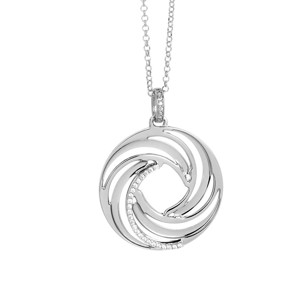 Collana con pendente dal decoro a vortice e zirconi Default Title