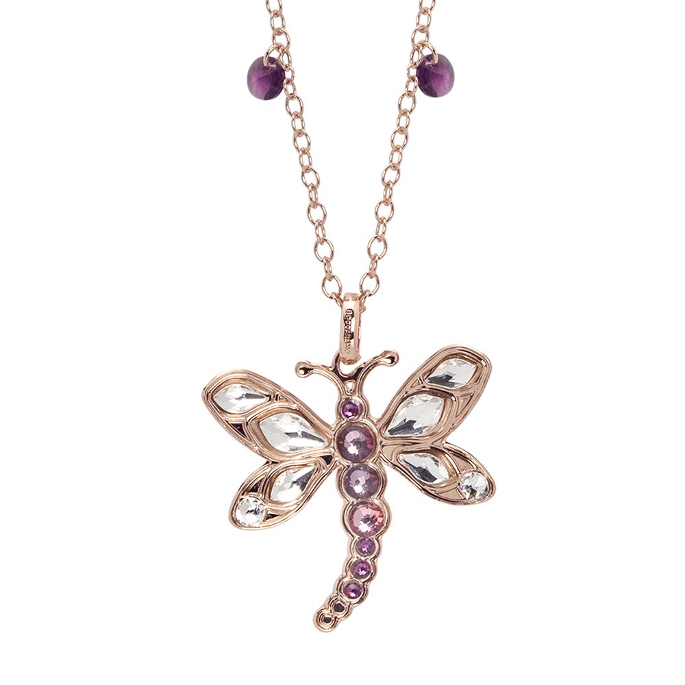 Collana lunga con libellula pendente e Swarovski Default Title