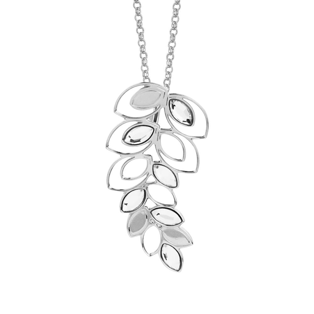 Collana rodiata con pendente a spiga di grano e Swarovski Default Title