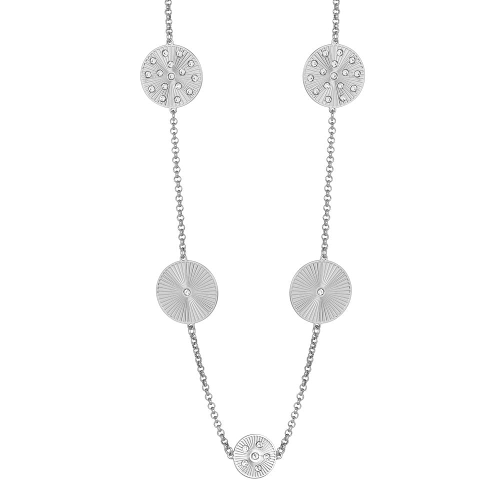 Collana lunga rodiata con elementi decorativi a raggio e Swarovski Default Title
