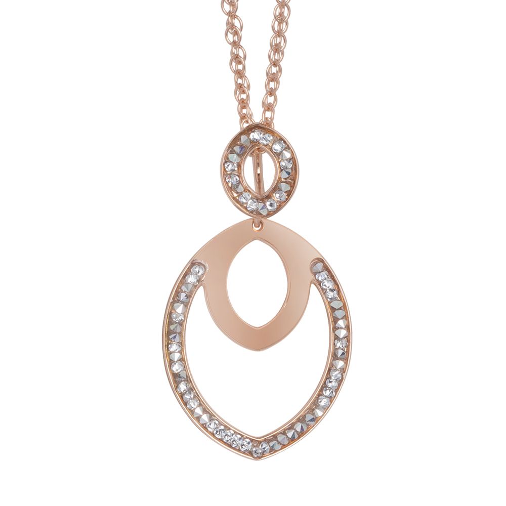 Collana rosata con pendente navette e Swarovski Default Title