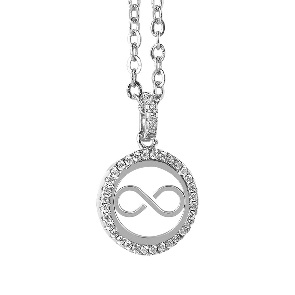 Collana rodiata con zirconi e logo "amore infinito" del Giro d'Italia Default Title