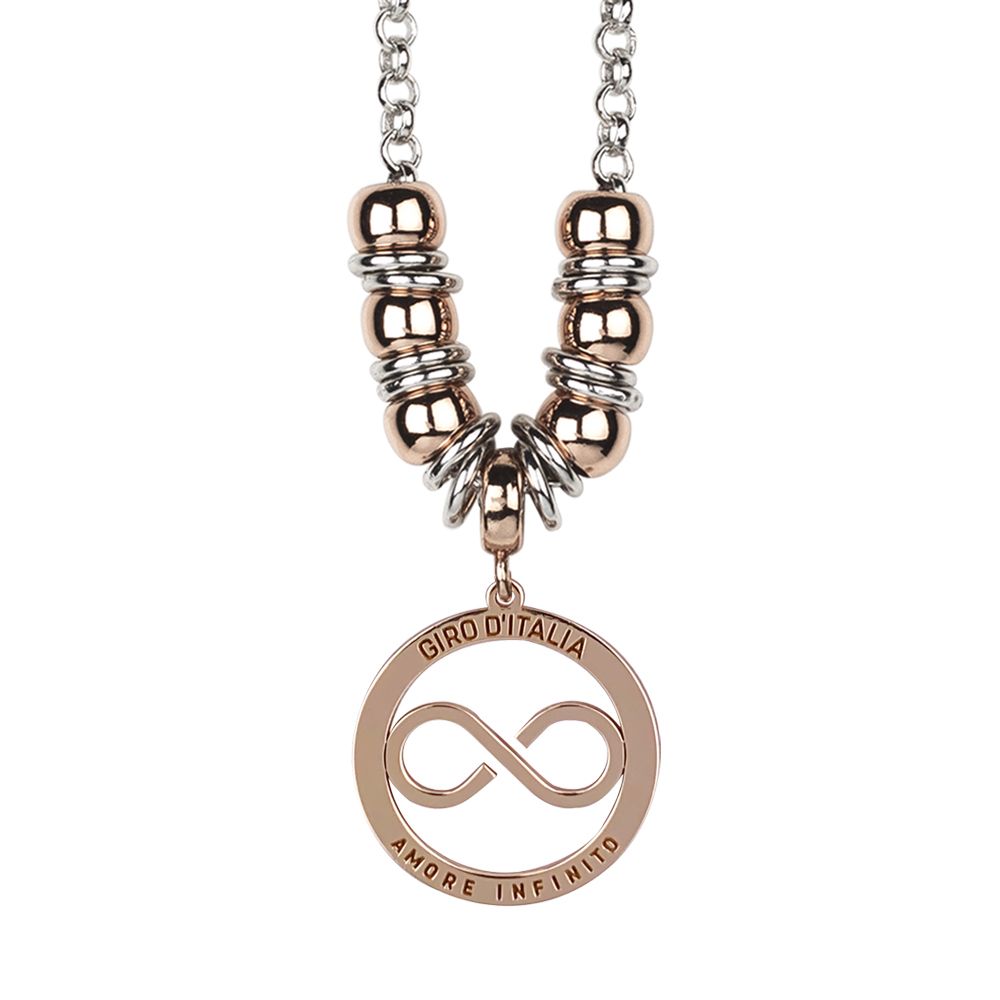 Collana rodiata con pendente rosato e logo "amore infinito" del Giro d'Italia Default Title