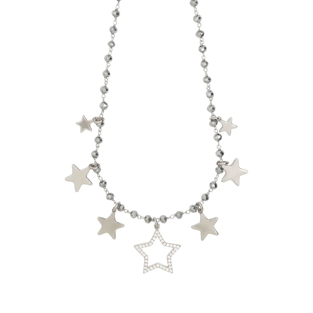 Collana rosario con cristalli silver e charms tema "stella" Default Title