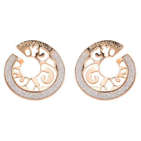 Orecchini in bronzo placcato oro rosa a spirale e glitter Default Title