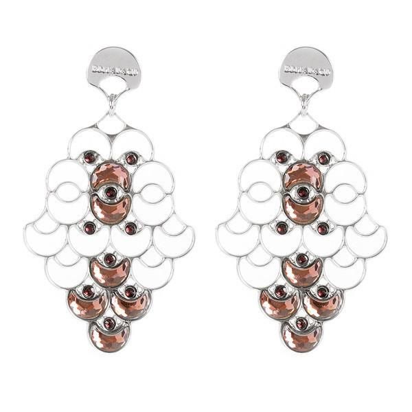 Orecchini pendenti con decoro a squame e cristalli blush rose Default Title