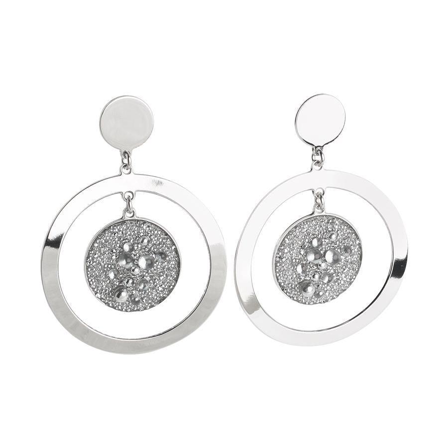 Orecchini concentrici con superficie Swarovski galuchat silver Default Title