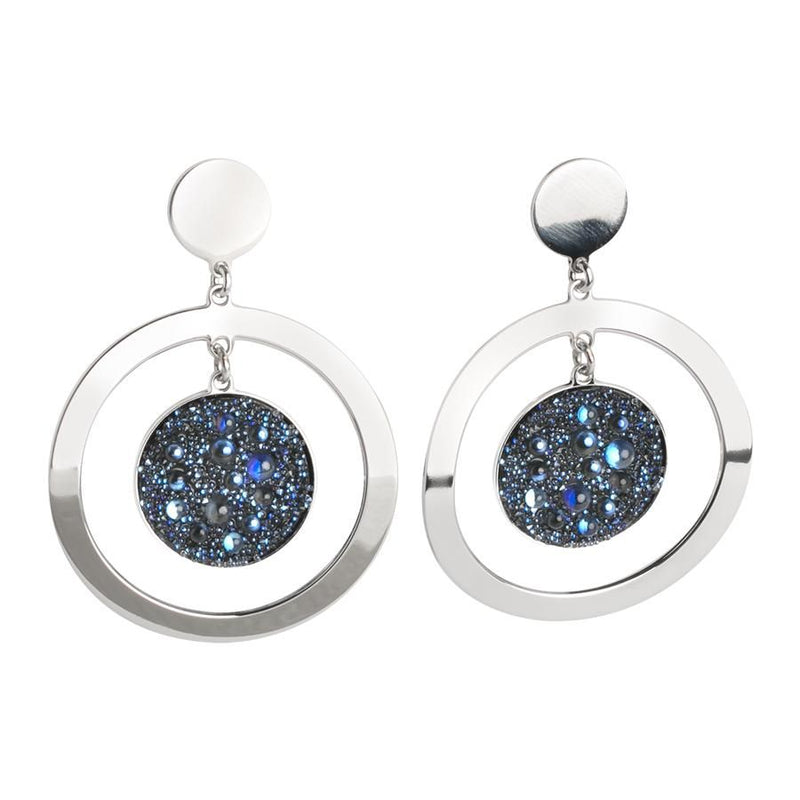 Orecchini concentrici con superficie Swarovski galuchat moonlight Default Title