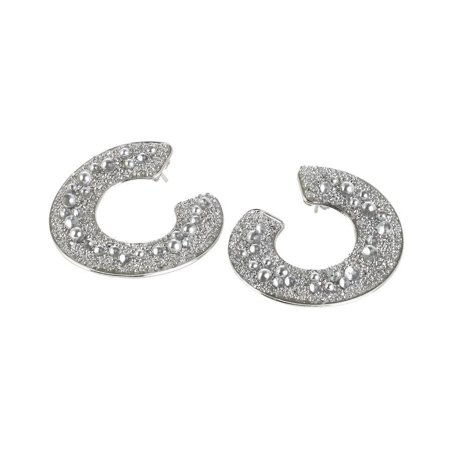 Orecchini a spirale con superficie Swarovski galuchat silver Default Title