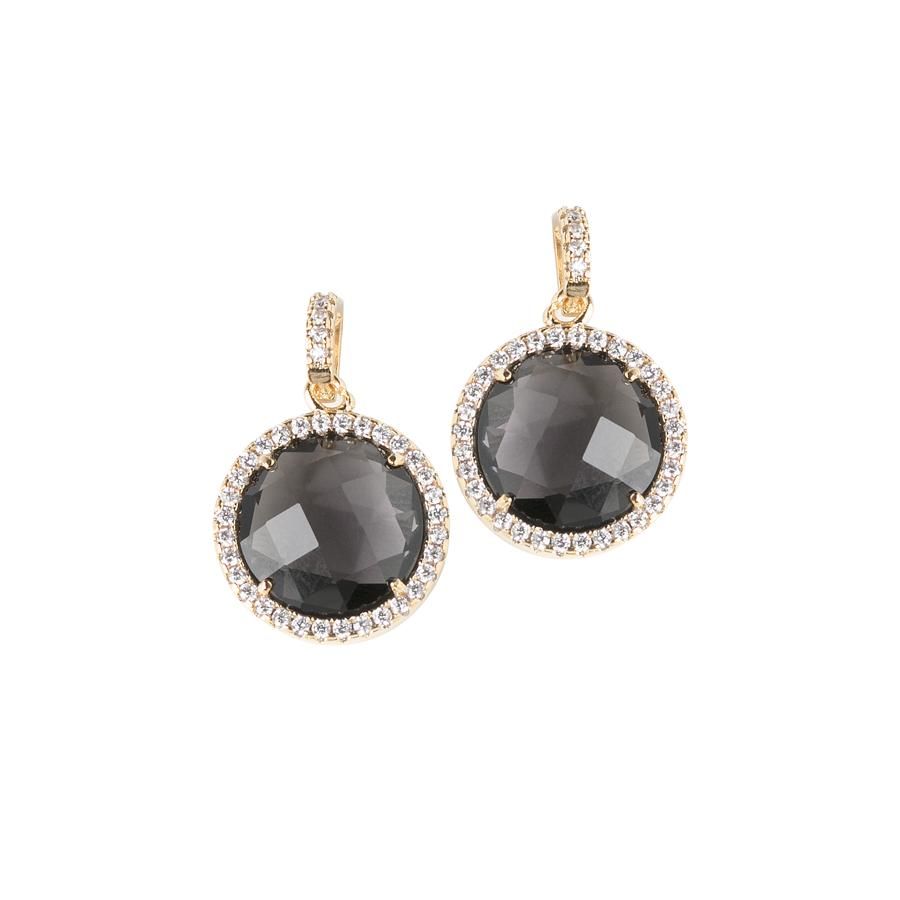Orecchini pendenti con cristalli smoky quartz e zirconi Default Title
