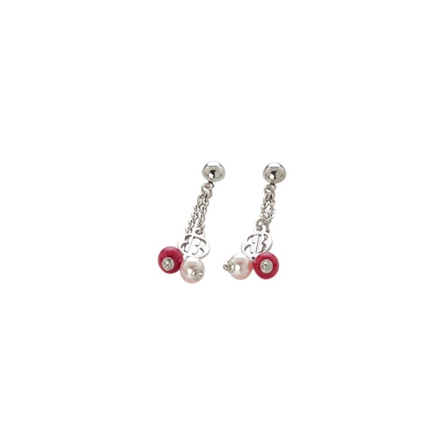 Orecchini con perle Swarovski rosaline e agata fucsia Default Title