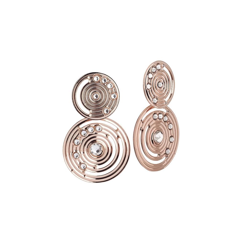 Orecchini placcati oro rosa con pendenti di ispirazione Maya e Swarovski Default Title