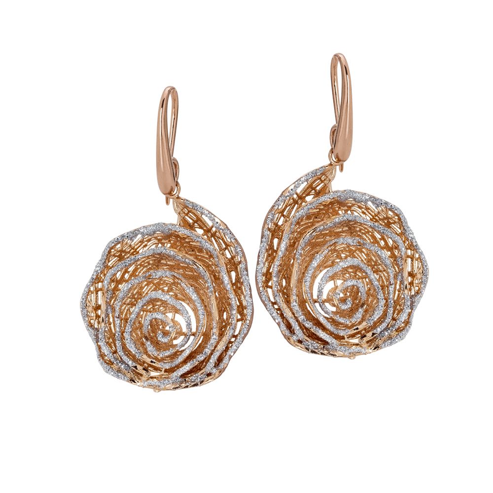 Orecchini rosati con pendente a spirale in glitter silver Default Title