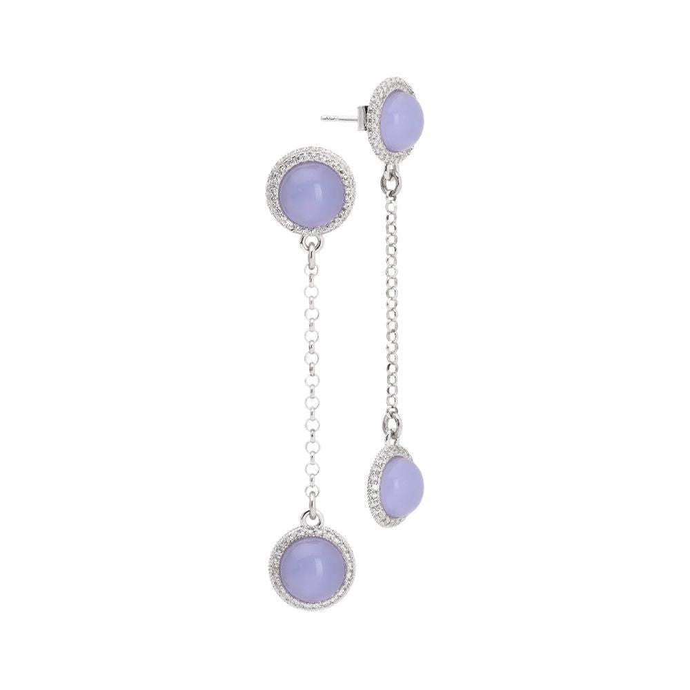 Orecchini con cabochon lavanda e zirconi Default Title