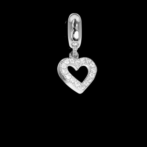 Charm a forma di cuore con zirconi Default Title